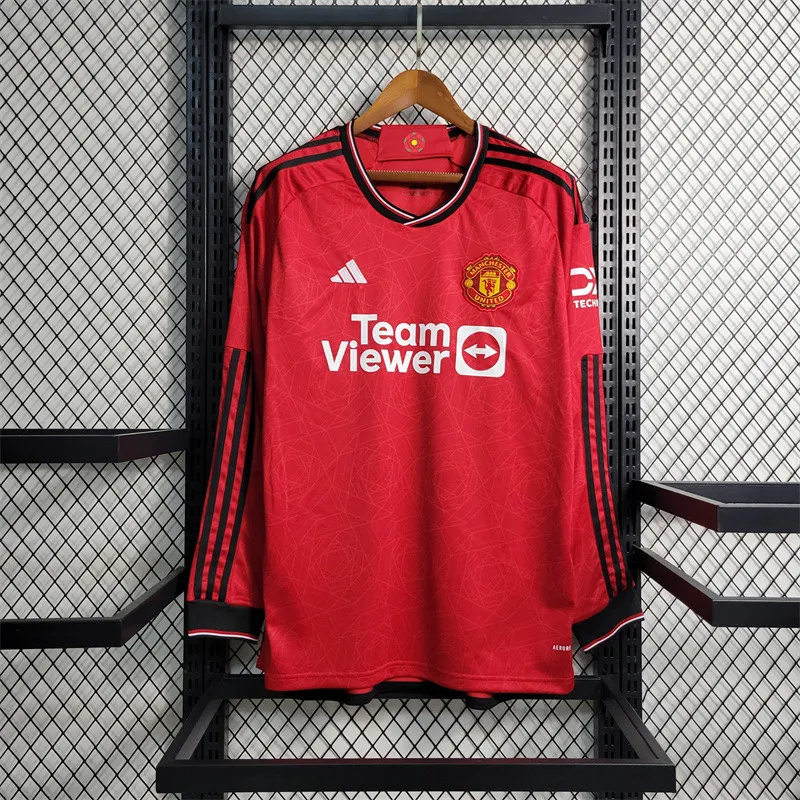 Manchester United 23-24 Home Long Sleeve Jersey - Fans Version